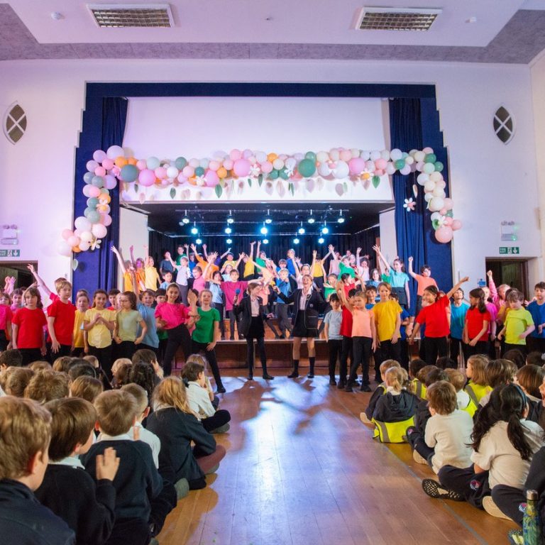 students in a hall