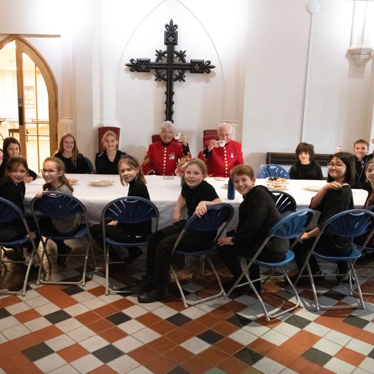 students in church